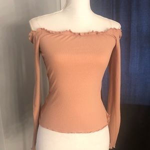 Lettuce edge off the shoulder long sleeve